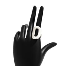 Geometric Gold Silver Plated Zero Shaped Open Ring - ArtGalleryZen