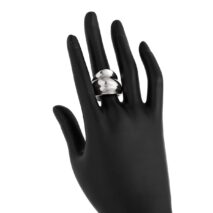 Geometric Gold Silver Tone Chunky Pleated Ring - ArtGalleryZen