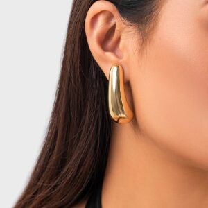 Geometric Gold Silver Tone Metallic Dangle Earrings - ArtGalleryZen