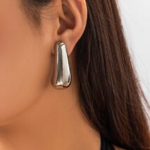 Geometric Gold Silver Tone Metallic Dangle Earrings - ArtGalleryZen