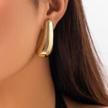 Geometric Gold Silver Tone Metallic Dangle Earrings - ArtGalleryZen