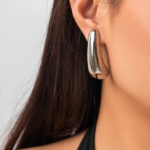Geometric Gold Silver Tone Metallic Dangle Earrings - ArtGalleryZen