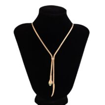 Geometric Gold Silver Tone Snake Necklace - ArtGalleryZen