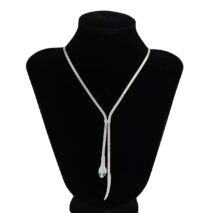 Geometric Gold Silver Tone Snake Necklace - ArtGalleryZen