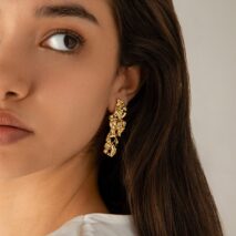 Geometric Irregular Abstract Lava Earrings - ArtGalleryZen