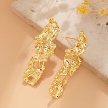 Geometric Irregular Abstract Lava Earrings - ArtGalleryZen
