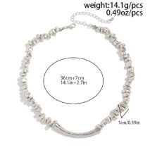 Geometric Irregular Beaded Chain Choker Necklace Bracelet - ArtGalleryZen