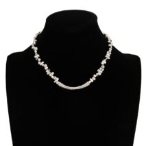 Geometric Irregular Beaded Chain Choker Necklace Bracelet - ArtGalleryZen