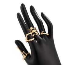 Geometric Irregular Flow Lava Open Ring Set - ArtGalleryZen