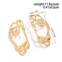 Geometric Irregular Hollow Pattern Stud Earrings - ArtGalleryZen