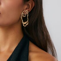 Geometric Irregular Hollow Pattern Stud Earrings - ArtGalleryZen