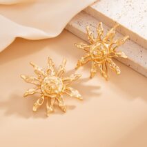 Geometric Irregular Sun Stud Earrings - ArtGalleryZen