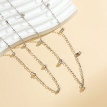 Geometric Layered Ball Tassel Saturn Belly Chain Set - ArtGalleryZen