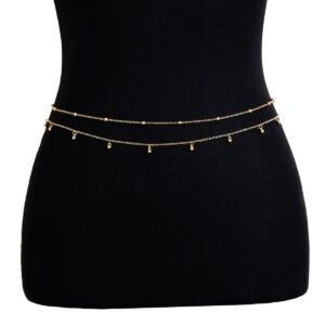 Geometric Layered Ball Tassel Saturn Belly Chain Set - ArtGalleryZen