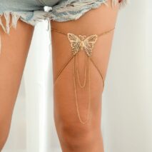 Geometric Layered Butterfly Tassel Thigh Leg Chain - ArtGalleryZen