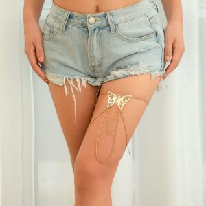 Geometric Layered Butterfly Tassel Thigh Leg Chain - ArtGalleryZen