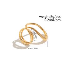 Geometric Layered Gold Silver Plated Curved Ring - ArtGalleryZen