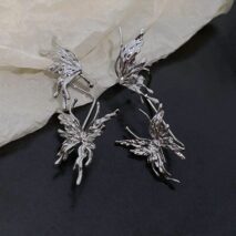 Geometric Liquid Butterfly Ear Cuff Climber Crawler Wrap Earring - ArtGalleryZen