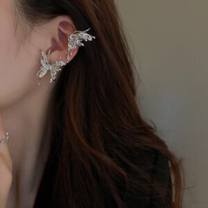 Geometric Liquid Butterfly Ear Cuff Climber Crawler Wrap Earring - ArtGalleryZen