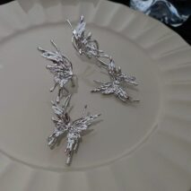 Geometric Liquid Butterfly Ear Cuff Climber Crawler Wrap Earring - ArtGalleryZen