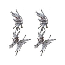 Geometric Liquid Butterfly Ear Cuff Climber Crawler Wrap Earring - ArtGalleryZen