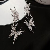 Geometric Liquid Butterfly Ear Cuff Climber Crawler Wrap Earring - ArtGalleryZen