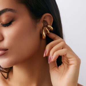 Geometric Liquid Flow Waterdrop Earrings - ArtGalleryZen