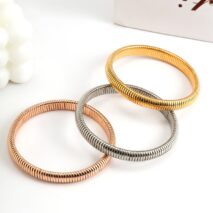Geometric Metallic Bangle Bracelet - ArtGalleryZen