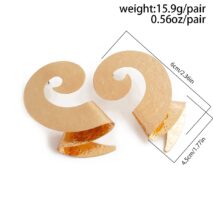 Geometric Metal Spiral Folding Pattern Earrings - ArtGalleryZen