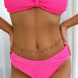 Geometric Minimalist Ball Tassel Hoop Belly Chain - ArtGalleryZen