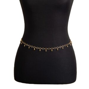 Geometric Minimalist Ball Tassel Hoop Belly Chain - ArtGalleryZen