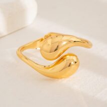 Geometric Minimalist Duo Waterdrop Bangle Bracelet - ArtGalleryZen