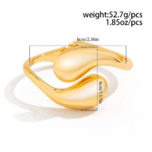 Geometric Minimalist Duo Waterdrop Bangle Bracelet - ArtGalleryZen