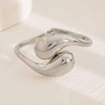 Geometric Minimalist Duo Waterdrop Bangle Bracelet - ArtGalleryZen