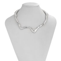 Geometric Minimalist Flow Water Collar Necklace - ArtGalleryZen