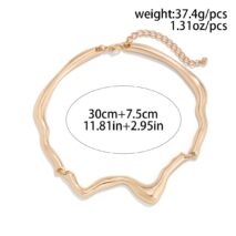 Geometric Minimalist Flow Water Collar Necklace - ArtGalleryZen