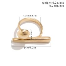 Geometric Minimalist Glossy Round Open Ring - ArtGalleryZen