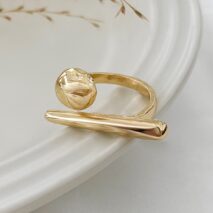 Geometric Minimalist Glossy Round Open Ring - ArtGalleryZen