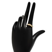 Geometric Minimalist Gold Silver Plated Curved Ring - ArtGalleryZen