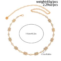Geometric Rhinestone Inlaid Hollow Square Waist Chain - ArtGalleryZen