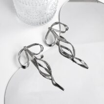 Geometric Ribbon Dangle Earrings - ArtGalleryZen