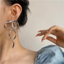 Geometric Ribbon Dangle Earrings - ArtGalleryZen