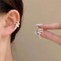 Geometric Ribbon Ear Wrap Earrings - ArtGalleryZen