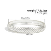 Geometric Silver Plated Striped Arm Cuff - ArtGalleryZen