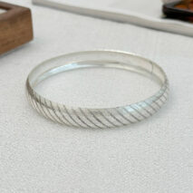 Geometric Silver Plated Striped Arm Cuff - ArtGalleryZen
