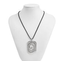 Geometric Spiral Square Wax Cord String Necklace - ArtGalleryZen