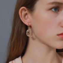 Geometric Star Moon Phase Dangle Earrings - ArtGalleryZen