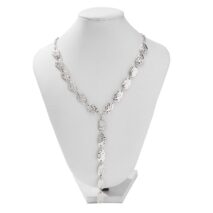 Geometric Textured Waterdrop Y Necklace - ArtGalleryZen