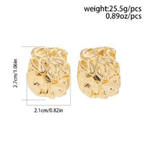 Geometric Textured Wide C Shaped Earrings - ArtGalleryZen