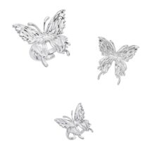 Geometric Three Butterflies Ring Set - ArtGalleryZen